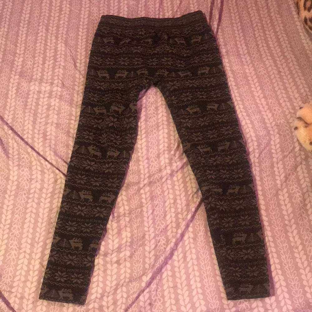 Brown and black leggings